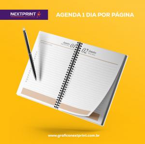 Agenda Diária Capa Dura ou Maleavel 11x15,3cm ou 15,45x21,6cm 4x0 cores Laminação Fosca Capa e Wire-O 328 paginas